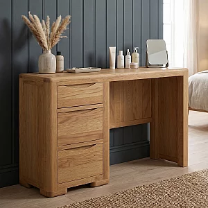 Harper Solid Oak Dressing Table Compact Desk