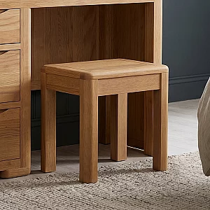 Harper Solid Oak Dressing Table Stool