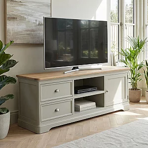 Brampton Soft Green Painted Super Wide TV Cabinet