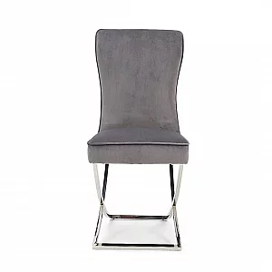 Lorenzo Grey Set of 2 Velvet Dining Chairs