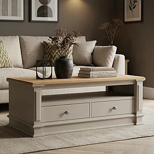 Lawson Oak and Soft White Painted Coffee Table