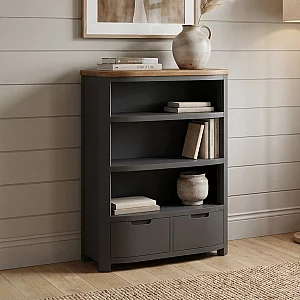 Bradwell Oak and Charcoal Painted Small Bookcase