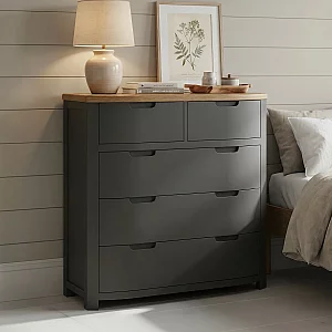 Bradwell Oak and Charcoal Painted 2 Over 3 Chest of Drawers