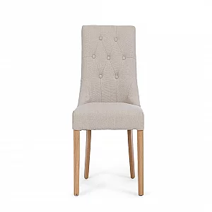 Beatrix Natural Set of 2 Fabric Dining Chairs
