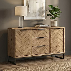 Herringbone Solid Oak Large Sideboard