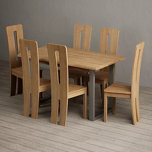 Parker 160cm Solid Oak Dining Table with 6 Oak Lucca Chairs
