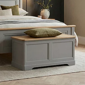 Felton Oak and Light Grey Painted Blanket Box