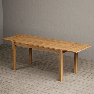 Thetford 180cm Oak Dining Table with 8 Natural Clara Chairs with Thetford 45cm Oak Extensions