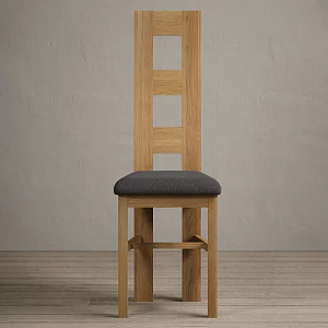 Extending York 90cm Solid Oak Dining Table with 4 Linen Natural Chairs