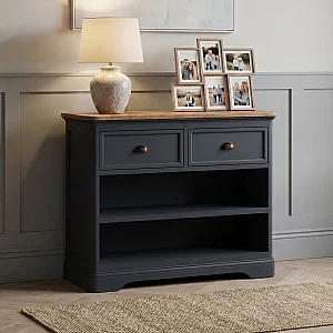 Bridstow Oak and Blue Painted Storage Console Table