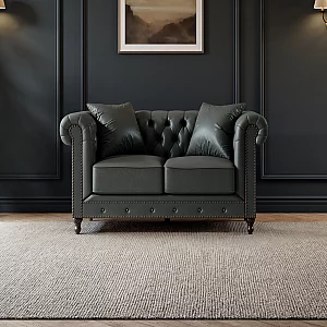 Westminster Chesterfield Grey Leather 2 Seater Sofa