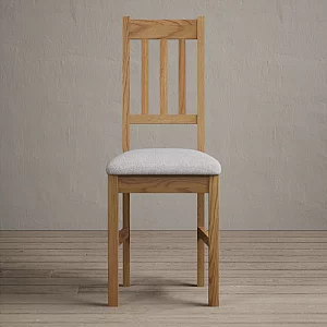 York 120cm Solid Oak Dining Table with 4 Blue York Chairs