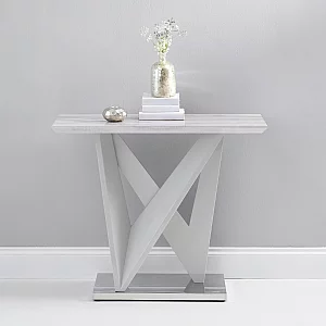 Marcella Light Grey Marble Effect High Gloss Console Table