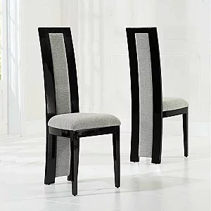 Carvelle 160cm Brown Pedestal Marble Table with 4 Black Novara Chairs