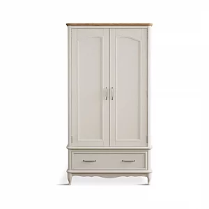 Maison Oak and Soft White Painted Double Wardrobe