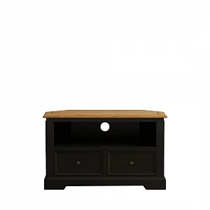 Marden Oak and Black Painted Corner TV Cabinet