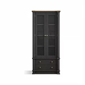 Bewley Oak and Charcoal Grey Painted Glazed Display Cabinet