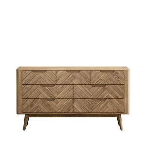 Carson Solid Oak 3 Over 4 Wide Chest Of Drawers